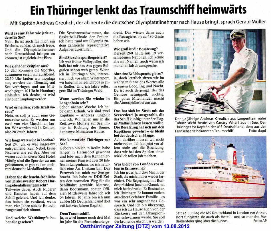 Ostthüringer Zeitung (OTZ) vom 13.08.2012